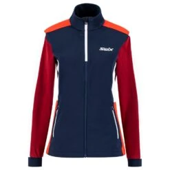 Nordic Jacket Swix Cross Jkt Wmn Dark Navy - Rhubarb Red